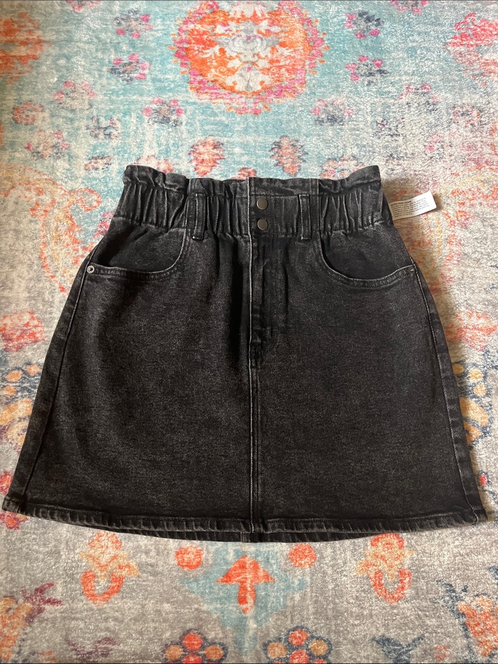 Arizona Jean Company Black Washed Denim A-Line Skirt